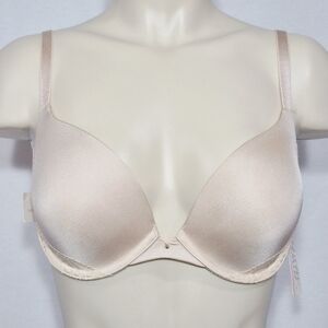 34D Gilligan O'Malley Favorite Plunge Push Up Underwire Bra‎ Mochachino Nude NWT